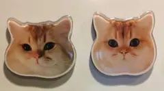 レンレン 猫の顔型マグネット 2個セット