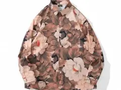 【新品】花柄 シャツ 総柄 長袖 ビッグシルエット ストリート ユニセックス