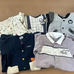男の子　ロンパース　70 5着セット　秋冬 べべ　ミキハウス