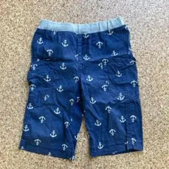 ネイビー アンカー柄 ハーフパンツ　120〜130
