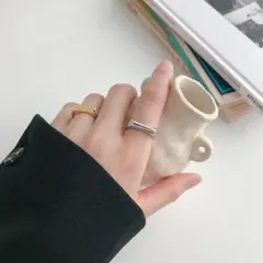 e72 新品☆即日発送☆2個セット♡指輪☆韓国デザイン ペアリング D30