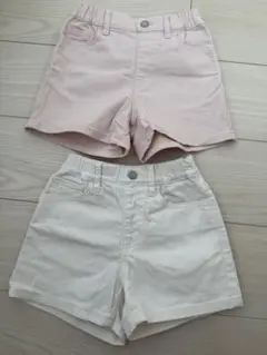 UNIQLO ピンクとホワイトのショートパンツ 110cm