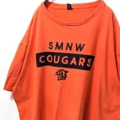 アンビル SMNWクーガーズ ロゴ Tシャツ オレンジ だいだい色 古着