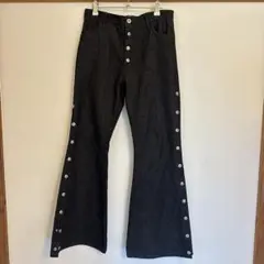 SHIKITARIのスタッズレザーパンツ ブラックMサイズ フレアパンツ STUDDED LEATHER PANTS 【BLACK】 | SHIKITARI