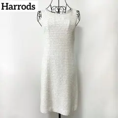 【美品】Harrods ハロッズ ツイード ワンピース ノースリーブ　日本製