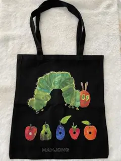 はらぺこあおむし　黒トートバッグ　ブラック　エコバッグ