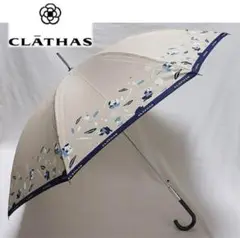 《クレイサス》新品 カメリア・花柄 上品 ジャンプ長傘 雨傘 8本骨 耐風傘