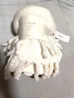 フランフランTHROW 膝掛けショート毛布 サイズS、ホワイト新品