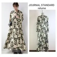 ジャーナルスタンダード レリューム ホワイトボタニカルワンピース マキシ丈 F
