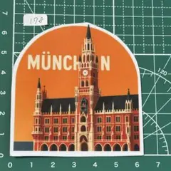 自作ステッカー ドイツ ミュンヘンの建築イラスト