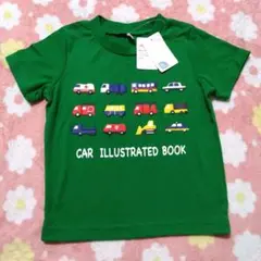 【新品・タグ付き】半袖Tシャツ 乗り物 95 緑 夏