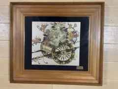 昭和レトロ 桂月刻 彫金製 銅板彫刻 牡丹 花 絵画 額縁 額装 インテリア 桂月刻 彫金の通販 by NINA's shop｜ラクマ