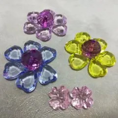 フラワー型ア クリルアイス アクリルストーン ハートダイヤ セット