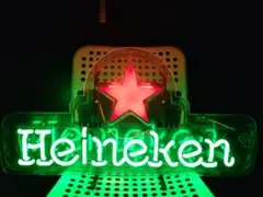 希少 ハイネケン ガラス ネオン管 ビール 電飾 看板 希少 ハイネケン ガラス ネオン管 ビール 電飾 看板
