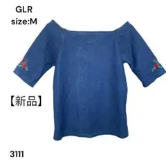 新品　GRL　グレイル　シャツ　デニム　刺繍　半袖　Ｍ　おしゃれ　かわいい