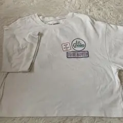 ホワイト クロップドTシャツ パッチワークデザイン