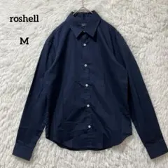 roshell ロシェル 長袖シャツ ネイビー M メンズ 綿100% 日本製