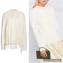 新品未使用 タグ付き JIL SANDER ジルサンダー フリンジニット 32