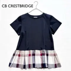 CB CRESTBRIDGE プリムシルケットポンチカットソー　半袖　黒　M