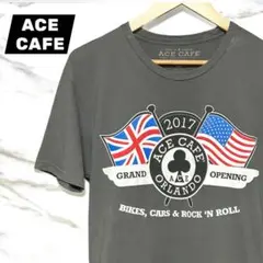 ACE CAFE 2017 グレー Tシャツ アメリカ古着 ヴィンテージtシャツ