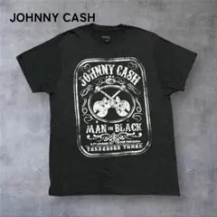 【1186】JOHNNYCASHジョニーキャッシュバンドTシャツ灰色グレーL