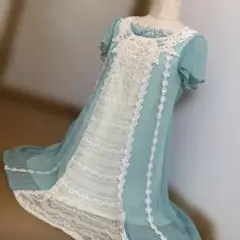 ❤️未使用タグ付き❤️縦レース切替シフォンチュニック