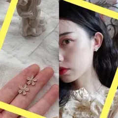◎値引き◎ フラワー イヤリング 上品 普段使い シンプル 花