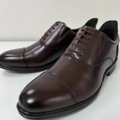 ★話題のハンズフリー【新品未使用】「本革の高級感」メンズシューズ★濃茶26cm