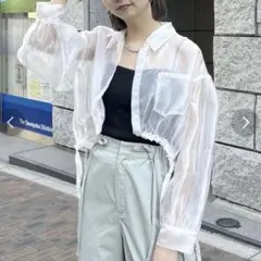 MURUA シアーシャツ ホワイト
