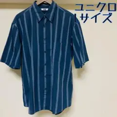 UNIQLO ユニクロ　オーバーサイズストライプシャツ（5分袖） Lサイズ
