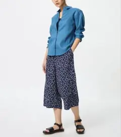 美品 M ユニクロ レーヨン リラコ 小花柄