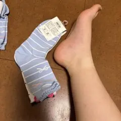 靴下　22〜24cm タグ付き　子供用　水色　青　可愛い