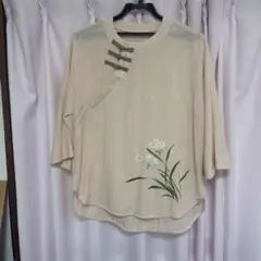 太極拳　ウェア　トップス　花柄　Lサイズ
