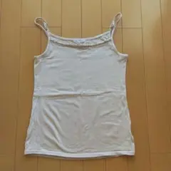 【美品】レディース スパンコール付き キャミソール ピンクベージュ
