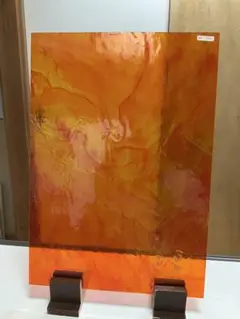 ステンドグラス　GA170 オレンジ色　40x28cm匿名配送 40−140