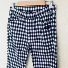 【ドラッグストアーズ】美品 刺繍入り チェック柄 ストレッチ パンツ サイズ3