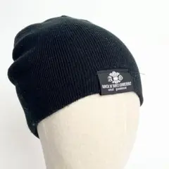 A&G エーアンドジー ロゴタグ ビーニー ブラック 刺繍 C367