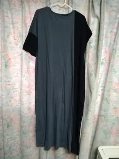 アシンメトリーブルーグレー?と黒のワンピース値下げしました。
