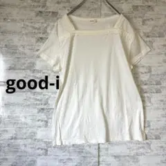 [good-i ]レース付きホワイトTシャツ Lサイズ