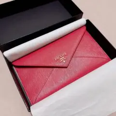PRADA プラダ 長財布 ピンク 財布 ほぼ 新品 レザー