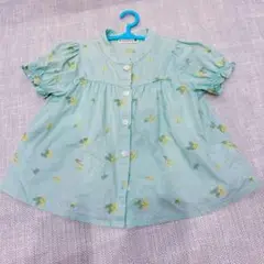 branshes 半袖花柄ブラウス ミントグリーン　100 ブランシェス　ミモザ