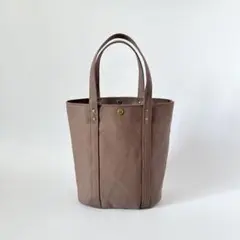 8号帆布 バケットバッグ 楕円底（ブラウンオリーブ）