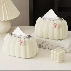 新品　可愛い　クリームホワイト ティッシュボックス 自動ディスペンサー