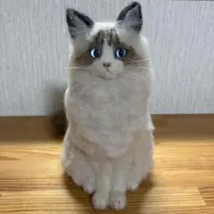 羊毛フェルト ラグドールの猫ちゃん ハンドメイド 猫 長毛種 羊毛フェルト猫