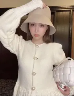 eimy istoire EMパールツイードペプラムニットカーディガン