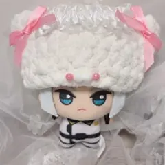 ぬい服　10cm　16cm　にじぬい　ちびぐるみ　ぼうし　白　ピンク　メイド