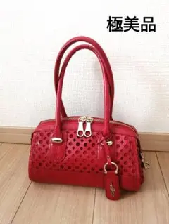 ♥極美品♥　牛革　ハンドバッグ　レッド