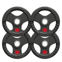 ★新品・送料無料★バーベルプレート計80kgセット(20kg×4枚) ラバー