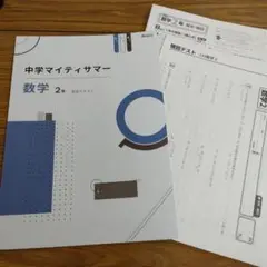 中2数学 中学マイティサマー 夏期テキスト＋テスト集 未使用品 送料無料！