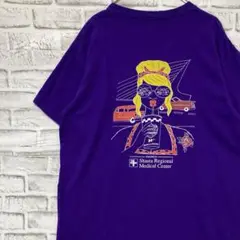90sヴィンテージTシャツ！パープル半袖古着　2XL 13